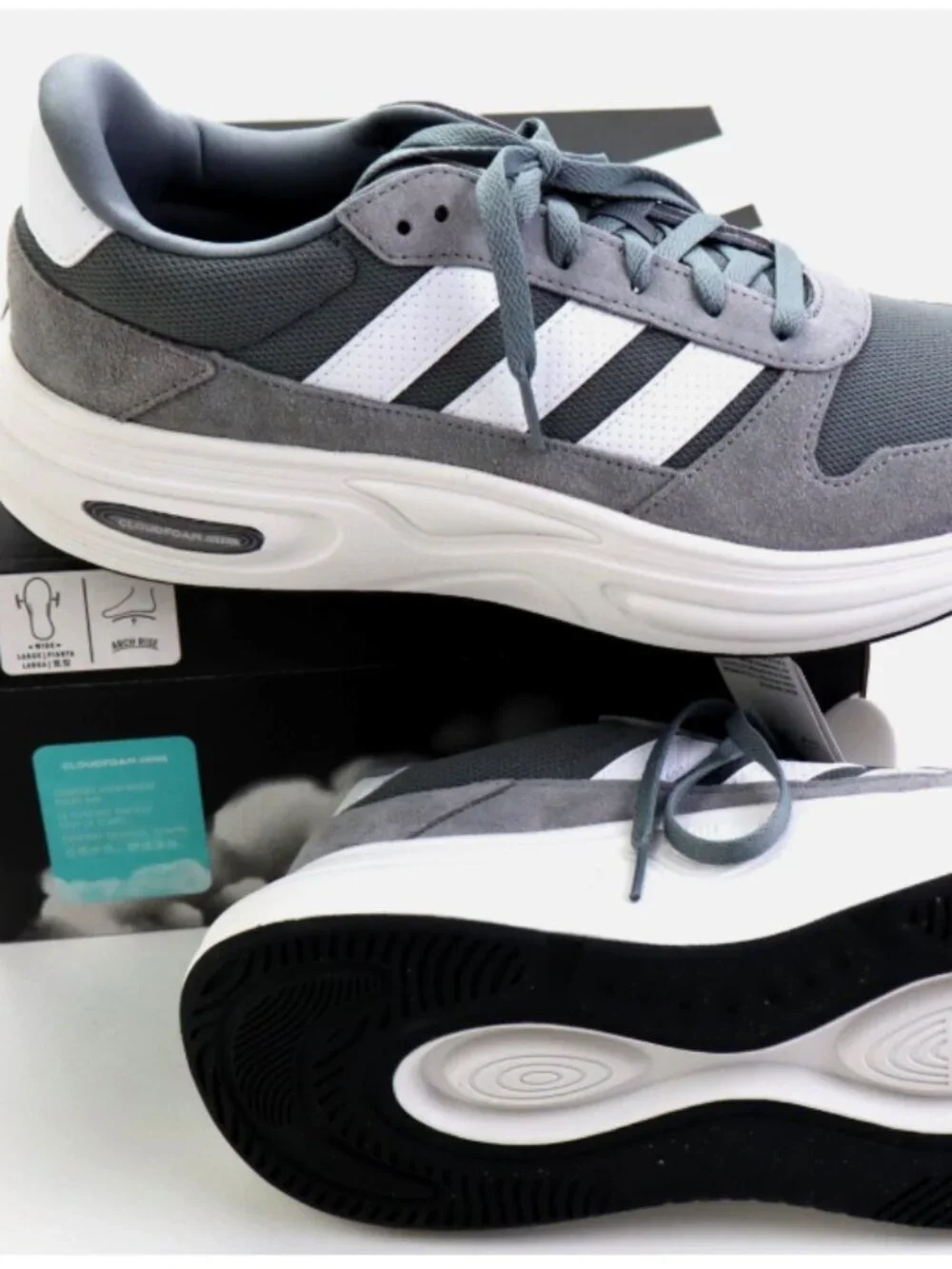 Adidas Cloudfoam Cuxxion 80S KJ4265 Men's Shoes Size 9.5 WIDE Sneakers Comfort